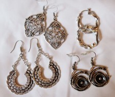 Lote de brincos boho folheados a prata boho chique tribal pendente gota lote 1 comprar usado  Enviando para Brazil
