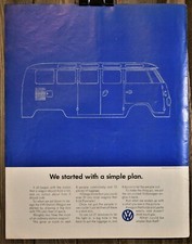 1967 Blue Volkswagen VW Station Wagon Bus Original Automotive Full Page Ad comprar usado  Enviando para Brazil
