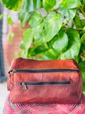 Vintage Genuíno Cabra Higiene Pessoal Bolsa de Viagem Kit Estojo de Barbear Masculino Feminino comprar usado  Enviando para Brazil