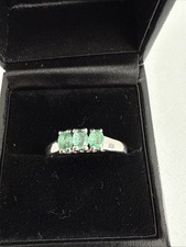 Emerald ring silver for sale  INVERURIE