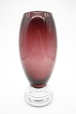 Vaso de vidro ametista MCM base transparente estilo Murano 11" comprar usado  Enviando para Brazil