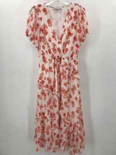 Vestido Gibson & Latimer Laranja Tamanho Pequeno Floral Shift Midi Manga Curta, usado comprar usado  Enviando para Brazil