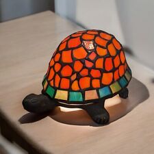 Lámpara de vitral tortuga tortuga estilo Tiffany metal vidrio segunda mano  Embacar hacia Argentina