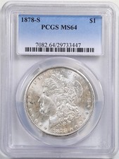 Usado, 1878-S $1 dólar Morgan prata MS64 PCGS 29733447 comprar usado  Enviando para Brazil
