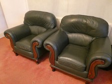 Two green leather for sale  OLDHAM