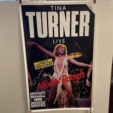 P4 Vintage 1985 Tina Turner Live Nice N Rough HBO Vídeo Pôster Promocional 18 X 28 comprar usado  Enviando para Brazil
