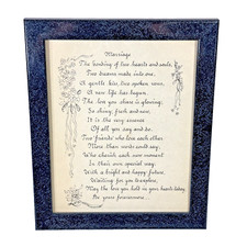 Framed marriage poem for sale  Billerica