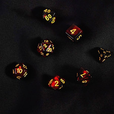 Set 7 Dadi Rossi Neri Red Black Dice D&D GDR Dungeon dnd D20 D12 D10 D8 D6 D4 comprar usado  Enviando para Brazil