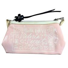 Bolsa cosmética Victoria's Secret PINK clutch couro rosa portátil com zíper maquiagem comprar usado  Enviando para Brazil