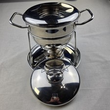 Fondue de aço inoxidável conjunto de 8 peças, 9,5" de altura, 11" de largura, bandeja inferior 10" Rnd. comprar usado  Enviando para Brazil
