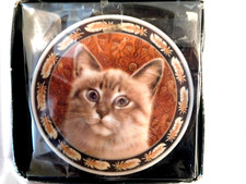 MINI PRATO DECORATIVO ENESCO LESLEY ANNE MARFIM MAU PÁSSAROS MARFIM GATOS 4-1/8" comprar usado  Enviando para Brazil