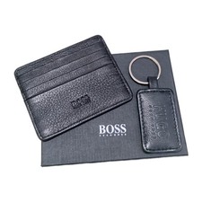 Usado, Novo Hugo Boss Couro de Vaca Genuíno ID de Crédito CradHolder Minicarteira, Caixa de Chaveiro comprar usado  Enviando para Brazil