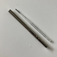 Termômetro clínico médico de vidro vintage em caixa de metal Timothy white comprar usado  Enviando para Brazil