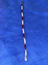Usado, Pulseira branca/vermelha de prata esterlina 950 México com incrustação de corrente 7,5" 10,0 gramas comprar usado  Enviando para Brazil