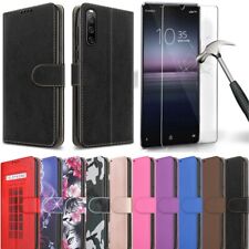 Capa telefone suporte flip carteira couro + vidro tela para Sony Xperia 10 V comprar usado  Enviando para Brazil