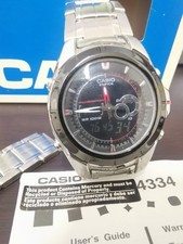 Casio EDIFICE Masculino EFA-119 Prata Quartzo Analógico Digital 36mm 8 1/2" Nova Bateria comprar usado  Enviando para Brazil