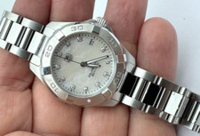 Tag Heuer Aquaracer Diamante Marcas Horas Mostrador Madrepérola 32mm LIVRE DE ARRANHÕES comprar usado  Enviando para Brazil