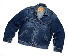 Jaqueta jeans casual vintage masculina LEVI'S logotipo caminhoneiro azul denim algodão tamanho P, usado comprar usado  Enviando para Brazil