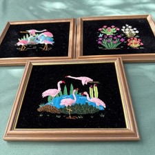 Vintage framed embroidery for sale  SUTTON COLDFIELD