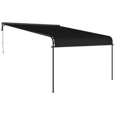 Outsunny Pergola Addossata 3x4 m con Tettoia Retrattile e Manovella Grigio Scuro na sprzedaż  Wysyłka do Poland