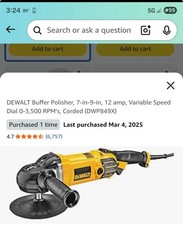 🆕 DEWALT 7"-9" 12 Amp polidor tampão variável com pacote de 3 almofadas comprar usado  Enviando para Brazil