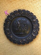 Placa suspensa antiga de madeira bronzeada/pasta relevo renascentista  comprar usado  Enviando para Brazil