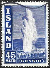 Islândia, 1938-47, SG#228, 45a Ultramarine, Great Geyer, Usado #F12000 comprar usado  Enviando para Brazil