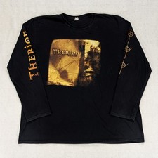 Camisa Therion Vovin manga longa vintage XXL preta dupla face gráfica anos 90 banda Y2K comprar usado  Enviando para Brazil