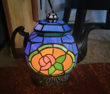 Bule azul vitral Tiffany com linda flor - Ótimo estado, usado comprar usado  Enviando para Brazil