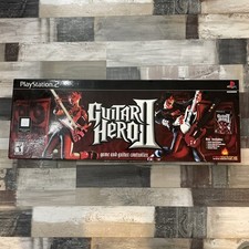 Pacote de guitarra Guitar Hero II para PS2 - com jogo, controle SG vermelho, caixa limpa comprar usado  Enviando para Brazil