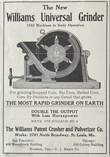 1910 AD(XG20)~WILLIAMS CRUSHER AND PULVERIZER CO. ST. LOUIS. MO. MOEDOR DE MILHO comprar usado  Enviando para Brazil