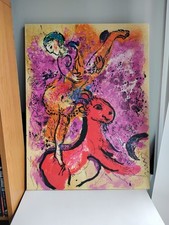 1993 Marc Chagall Mulher Cavaleiro de Circo em Cavalo Vermelho Impressão em Lona Envolvida 24"x 18"  comprar usado  Enviando para Brazil