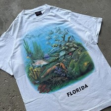 Camiseta unissex manga curta anos 90 vintage 1994 Florida Fish Graphic P-5XL comprar usado  Enviando para Brazil