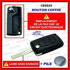 Plip Cle Coque Clef Boitier compatible Peugeot Coffre 207 307 308 407 CE0523 va2 comprar usado  Enviando para Brazil