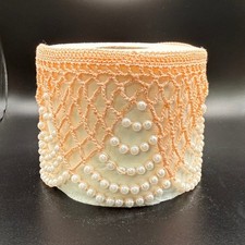 Capa de papel higiênico de crochê feita à mão pêssego com pérolas decoração de banheiro, usado comprar usado  Enviando para Brazil