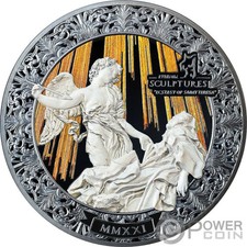 ECSTASY OF SAINT TERESA Eternal Sculptures 5 Oz moeda de prata 20$ Palau 2021, usado comprar usado  Enviando para Brazil