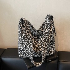 Bolsa de ombro feminina com estampa de leopardo bolsa tiracolo retrô para trabalho (preta) comprar usado  Enviando para Brazil