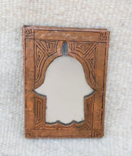 Espelho suspenso vintage feito à mão arte marroquina bronze gravado decoração em forma de hamsa, usado comprar usado  Enviando para Brazil