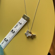 Colar berloque borboleta folheado a ouro 14kt e folheado a prata fina 10"", usado comprar usado  Enviando para Brazil