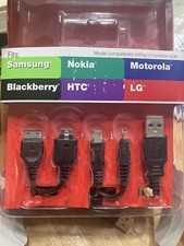 Usado, 5 novos cabos de carga USB: celulares modelo antigo Nokia Motorola Blackberry HTC LG comprar usado  Enviando para Brazil
