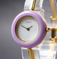 [Perto de ESTADO PERFEITO] Relógio Feminino Gucci Moldura de Troca 11/12.2 Moldura Roxa Dourada Quartzo comprar usado  Enviando para Brazil