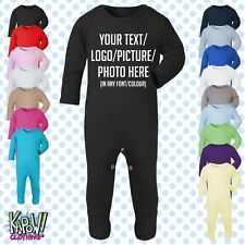 Terno de dormir personalizado Baby Grow ROMPER presente-16 cores-Escolha texto/logotipo comprar usado  Enviando para Brazil