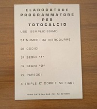 Totocalcio. elaboratore progra usato  Sondrio