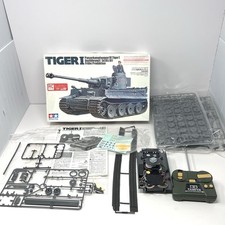 Tanque de control remoto Tamiya Tiger 1 modelo 1:35 montaje parcial COMO ESTÁ para reparación de piezas leer segunda mano  Embacar hacia Mexico