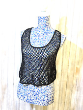 All Saints Rosalie Tank Feminino Reino Unido 12 Contas Malha Rede Colete Crop Oversize Boxy Preto comprar usado  Enviando para Brazil