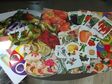 Usado, Pacote com 35 peças efêmera produzir frutas vegetais jardinagem revistas papel artesanato A comprar usado  Enviando para Brazil