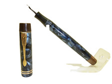 Linda caneta-tinteiro CHAMPION 904 azul mármore flexível 14ct M EF-BB década de 1930 comprar usado  Enviando para Brazil