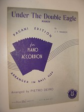Under the Double Eagle March for Accordion por Wagner arr Pietro Deiro 1922, usado comprar usado  Enviando para Brazil