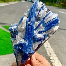 633GNnatural niebieski kynit z przezroczystym okazem kwarcu kryształ energia duchowa na sprzedaż  Wysyłka do Poland