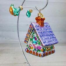 Ornamento de vidro móvel Christopher Radko Tweet Suite Birdhouse 5" com pássaros azuis comprar usado  Enviando para Brazil